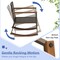 Costway 3 PCS Patio Rattan Rocking Chair Bistro Set Armrest Cushion Table with Storage Shelf Navy/Grey/Off White